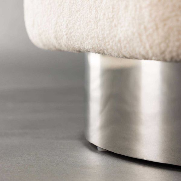 Pouf carré en polyester et acier Newton - 109