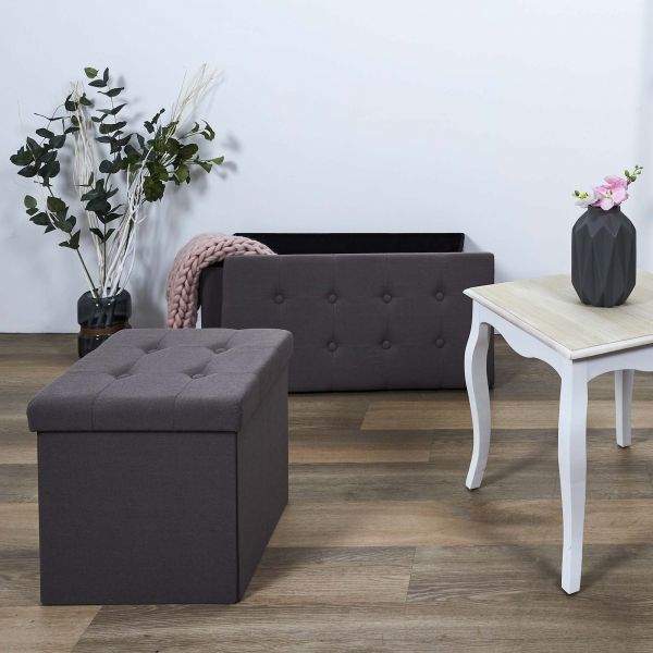 Pouf coffre carré pliable Eleonor - 8