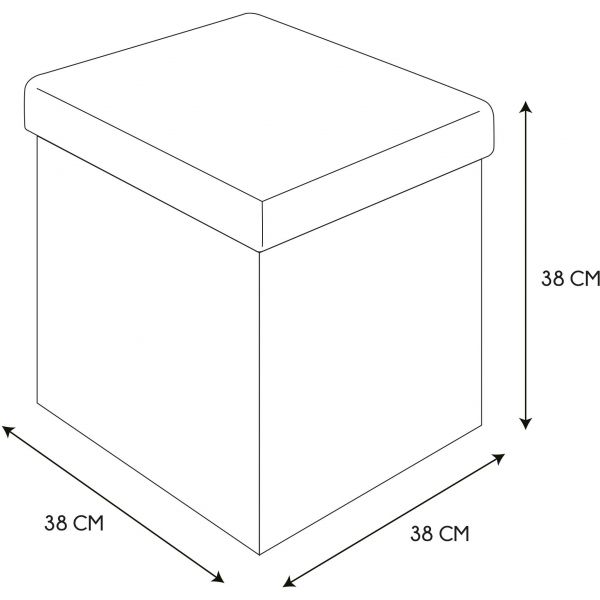 Pouf coffre carré pliable Eleonor - CMP-3534