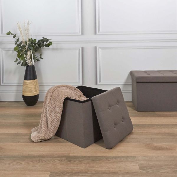 Pouf coffre carré pliable Eleonor - THE HOME DECO FACTORY