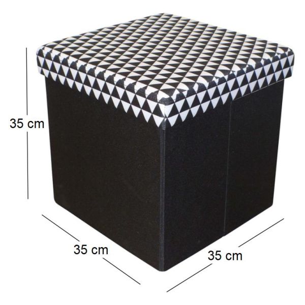 Pouf coffre carré pliable scandinave - 5