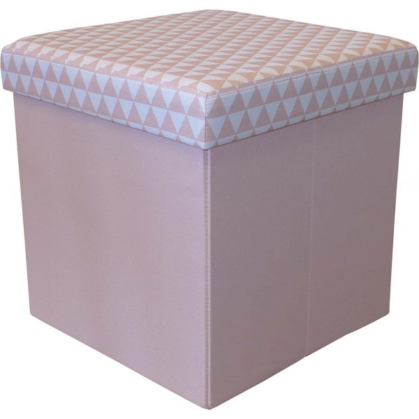 Pouf coffre carré pliable scandinave