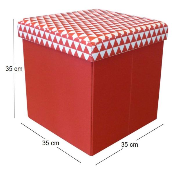 Pouf coffre carré pliable scandinave - 5