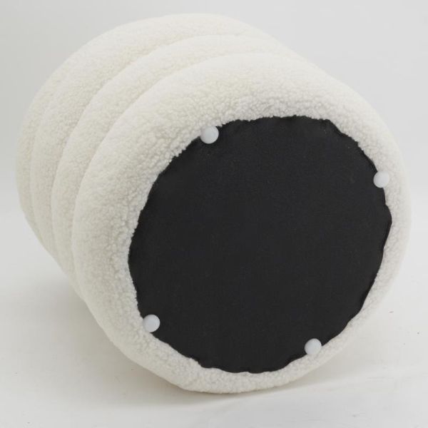 Pouf coffre bouclettes blanc - 159