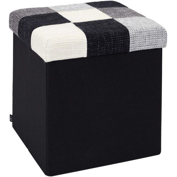 Pouf coffre pliable couvercle Patchwork