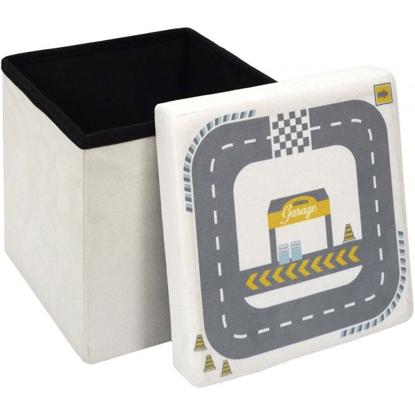 Pouf coffre pliable enfant Circuit - CMP-3608