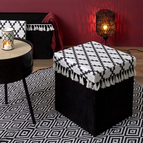 Pouf coffre pliable avec pampille Mirage - 9