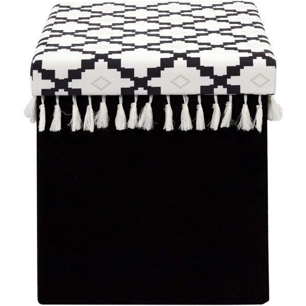 Pouf coffre pliable avec pampille Mirage - 19,90
