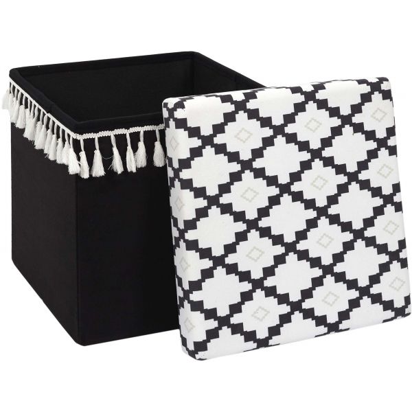 Pouf coffre pliable avec pampille Mirage - 5