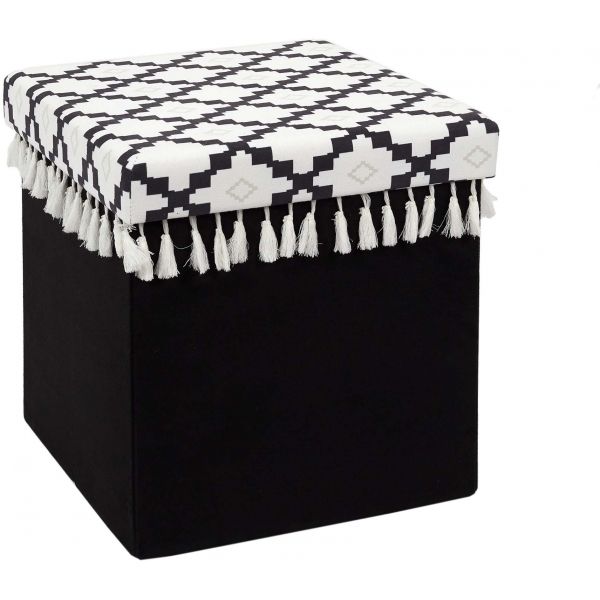 Pouf coffre pliable avec pampille Mirage