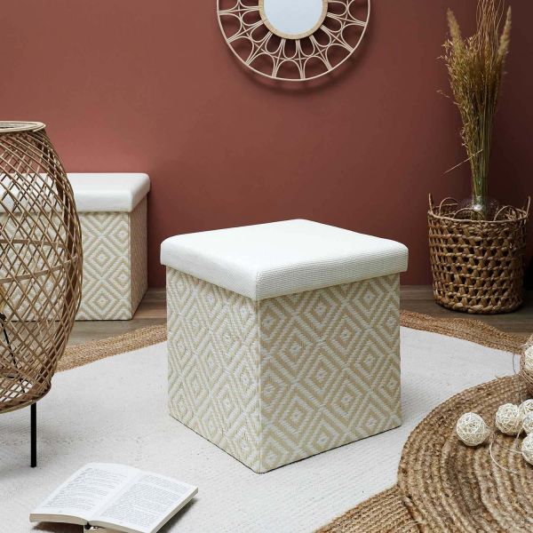 Pouf coffre pliable tressage Mirage - 6