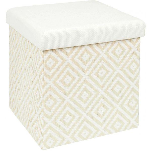 Pouf coffre pliable tressage Mirage