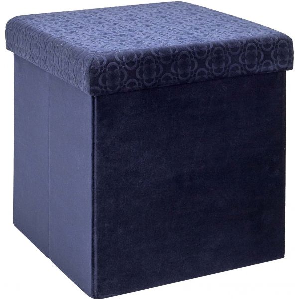 Pouf coffre pliable en velours Rétro