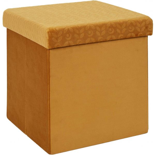Pouf coffre pliable en velours Rétro