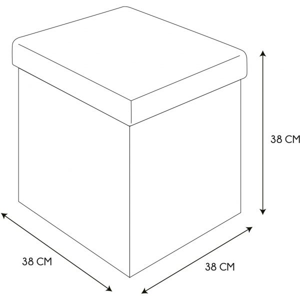Pouf coffre pliable en velours Rétro - CMP-3590