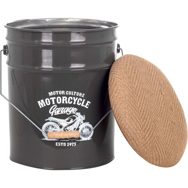 Pouf coffre de rangement en métal Motorcycle - SIG-0119