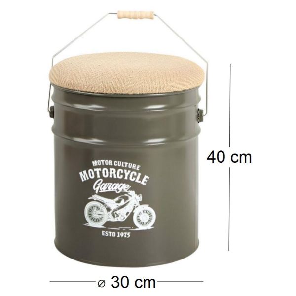Pouf coffre de rangement en métal Motorcycle - 9