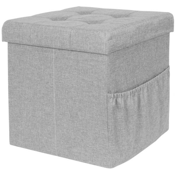 Pouf coffre pliable avec range magazines - CMP-2427