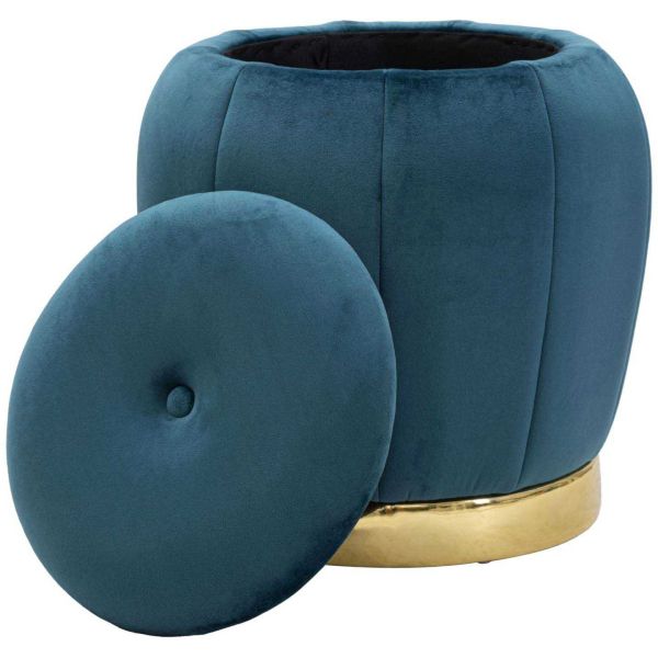 Pouf coffre de rangement en tissu Paris 43 x 43 cm - 5