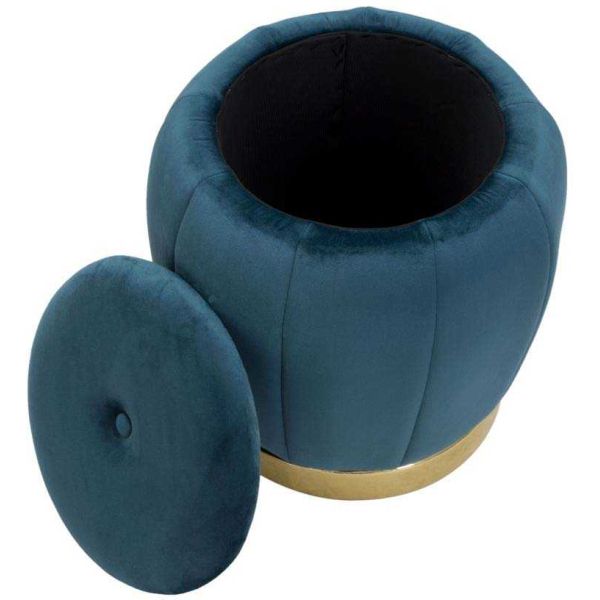 Pouf coffre de rangement en tissu Paris 43 x 43 cm - 6