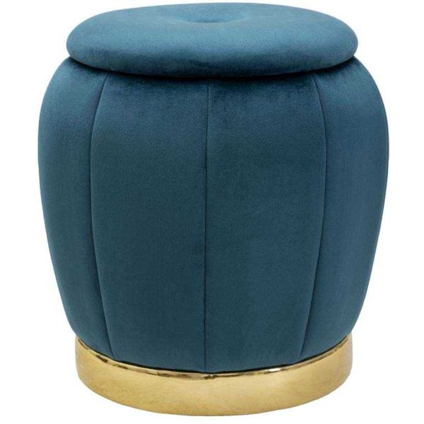 Pouf coffre de rangement en tissu Paris 43 x 43 cm