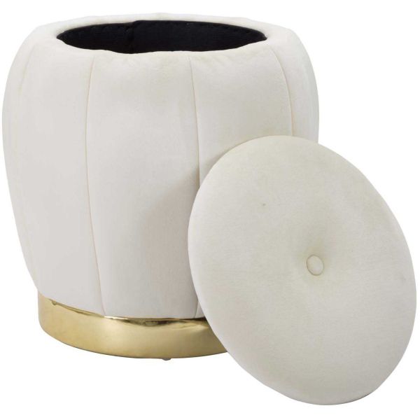 Pouf coffre de rangement en tissu Paris 43 x 43 cm - 5