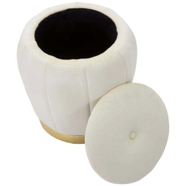 Pouf coffre de rangement en tissu Paris 43 x 43 cm - 6