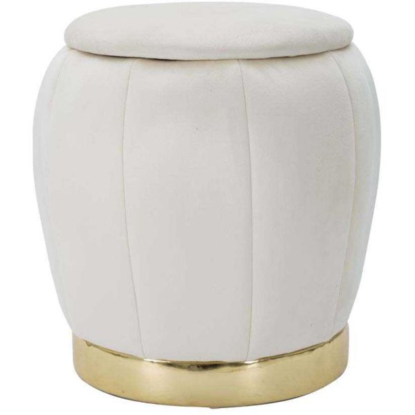Pouf coffre de rangement en tissu Paris 43 x 43 cm