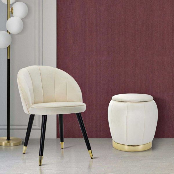 Pouf coffre de rangement en tissu Paris 43 x 43 cm - MAURO FERRETTI