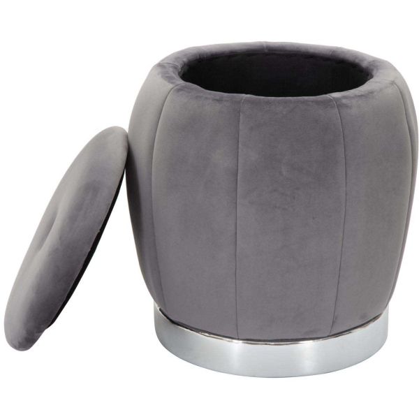 Pouf coffre de rangement en tissu Paris 43 x 43 cm - 5