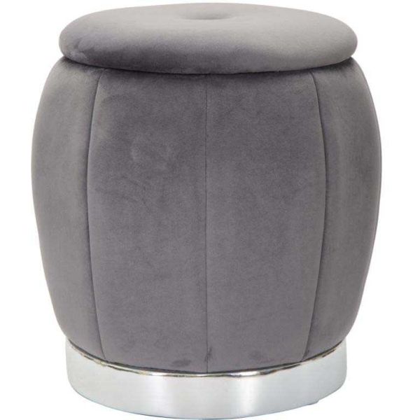 Pouf coffre de rangement en tissu Paris 43 x 43 cm