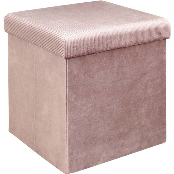 Pouf coffre de rangement velours côtelé Giullia