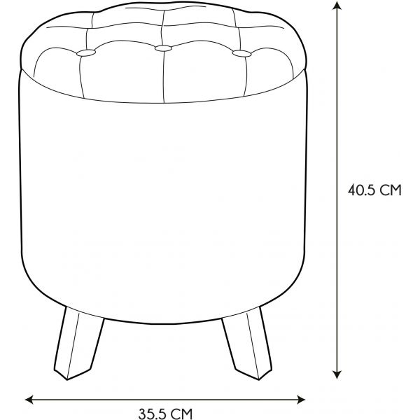 Pouf coffre rond pieds en bois Eleonor - CMP-3538