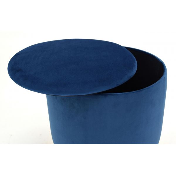 Pouf coffre en velours et métal - AUB-4046