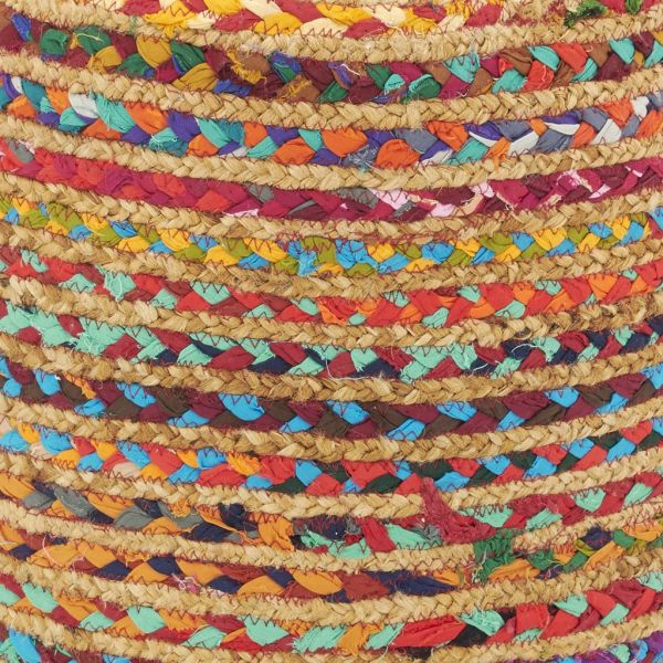 Pouf en coton et jute multicolore - 99,90
