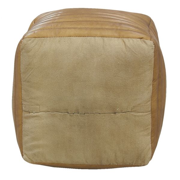 Pouf cube en cuir - AUB-5008