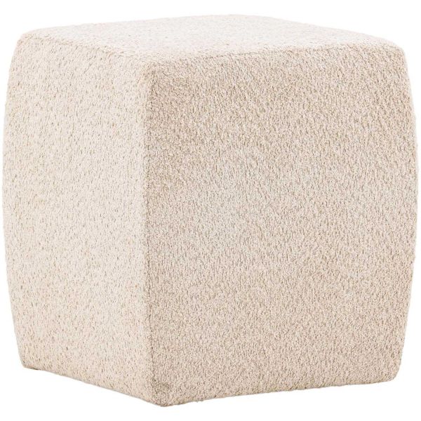 Pouf cube en polyester bouclette Neapel