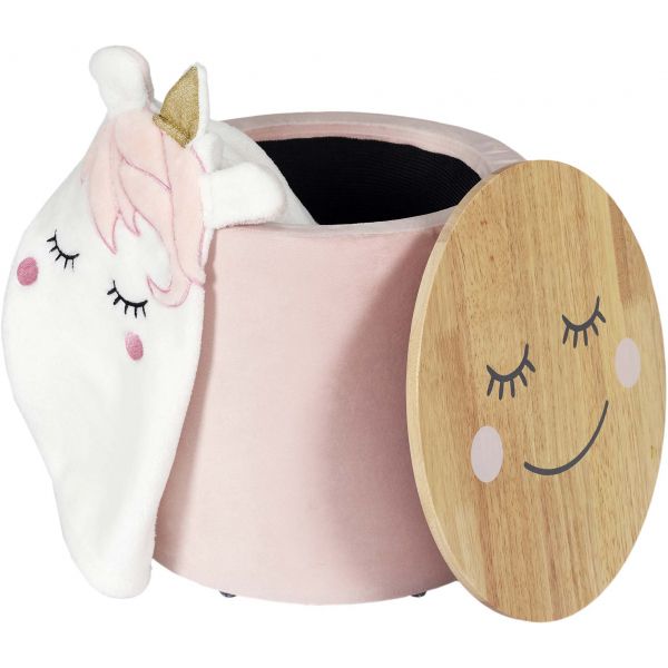 Pouf enfant en bois et velours Moon - CMP-3449
