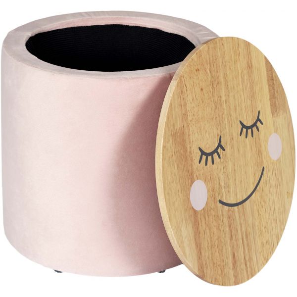 Pouf enfant en bois et velours Moon - THE HOME DECO KIDS