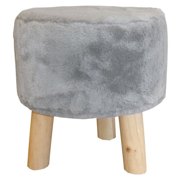 Pouf extra doux 3 pieds en bois Doli