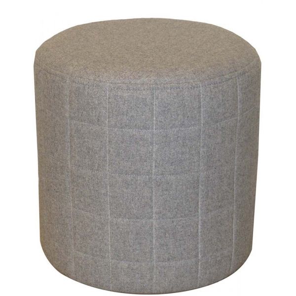 Pouf gris matelassé effet feutrine