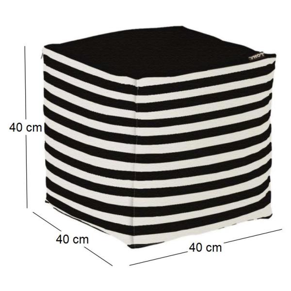 Pouf de jardin en coton 40 x 40 cm Stripes - BRD-0151
