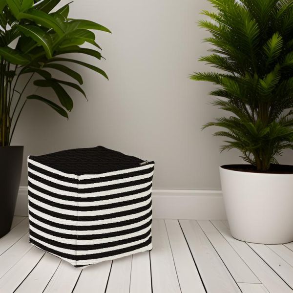 Pouf de jardin en coton 40 x 40 cm Stripes - LONA