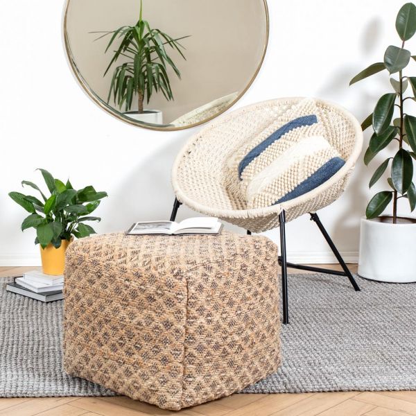 Pouf en jute et coton tressé joey