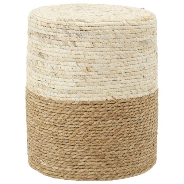 Pouf en jute et maïs naturel