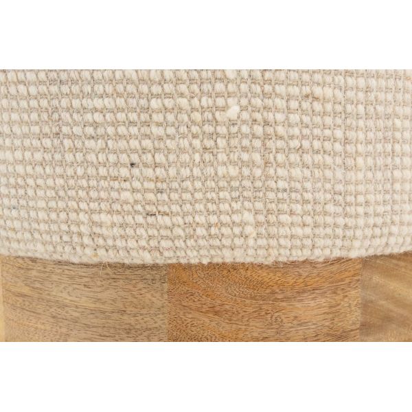 Pouf en laine pied Manguier - AUB-6918