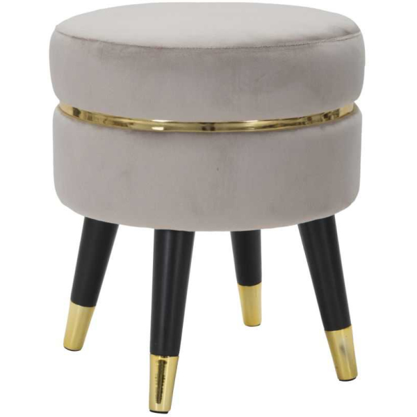 Pouf sur pieds en tissu Paris 35 x 40.5 cm