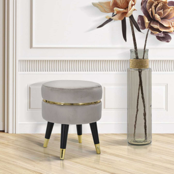 Pouf sur pieds en tissu Paris 35 x 40.5 cm - MAURO FERRETTI