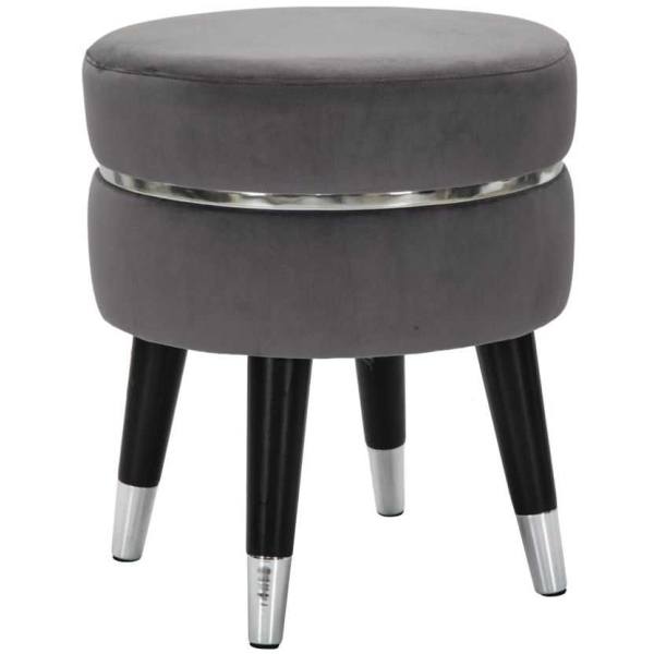 Pouf sur pieds en tissu Paris 35 x 40.5 cm