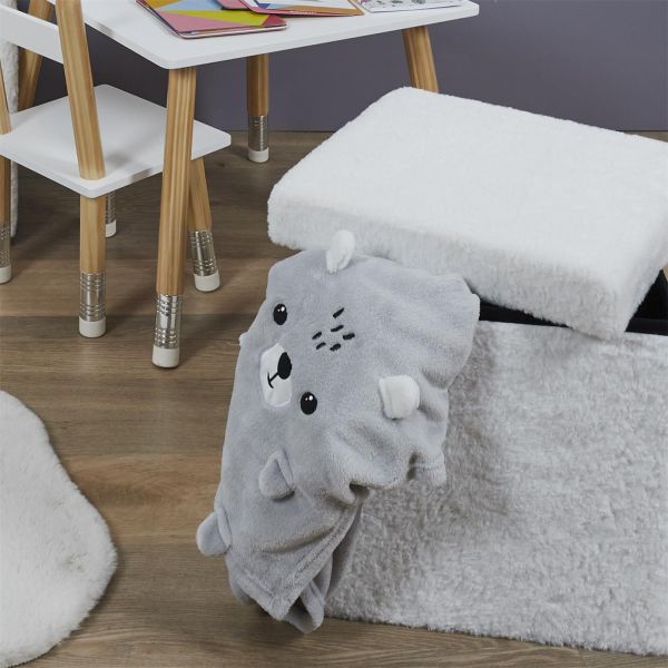 Pouf pliable imitation fourrure - THE HOME DECO FACTORY